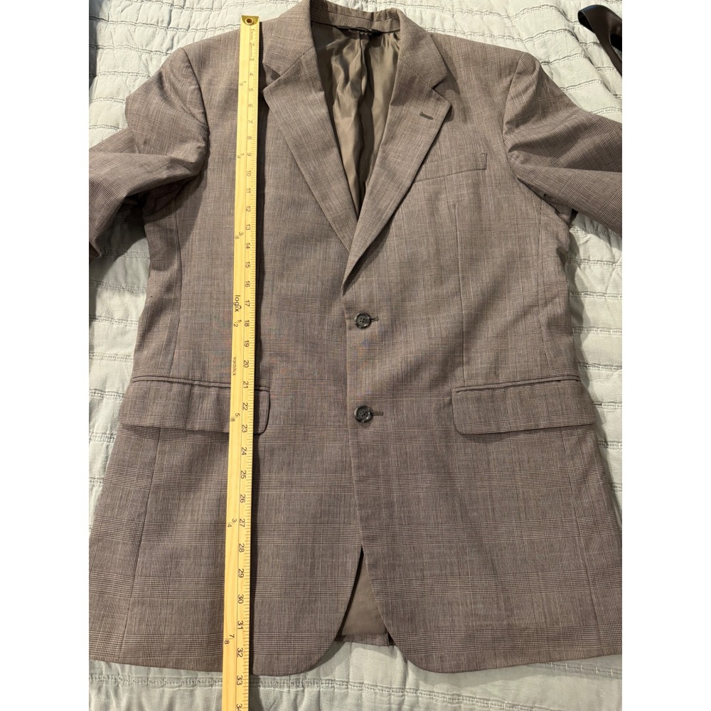 Jos. A. Bank Mens 42L Grey Glen Plaid 100% Wool 2-Piece Suit Pleated Pants 36L - Picture 7 of 12